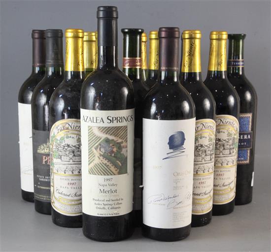 Fourteen bottles of assorted Napa Valley wines including five Far Niente, 1997, two bottles of Opus One, 1997 & 1995 and